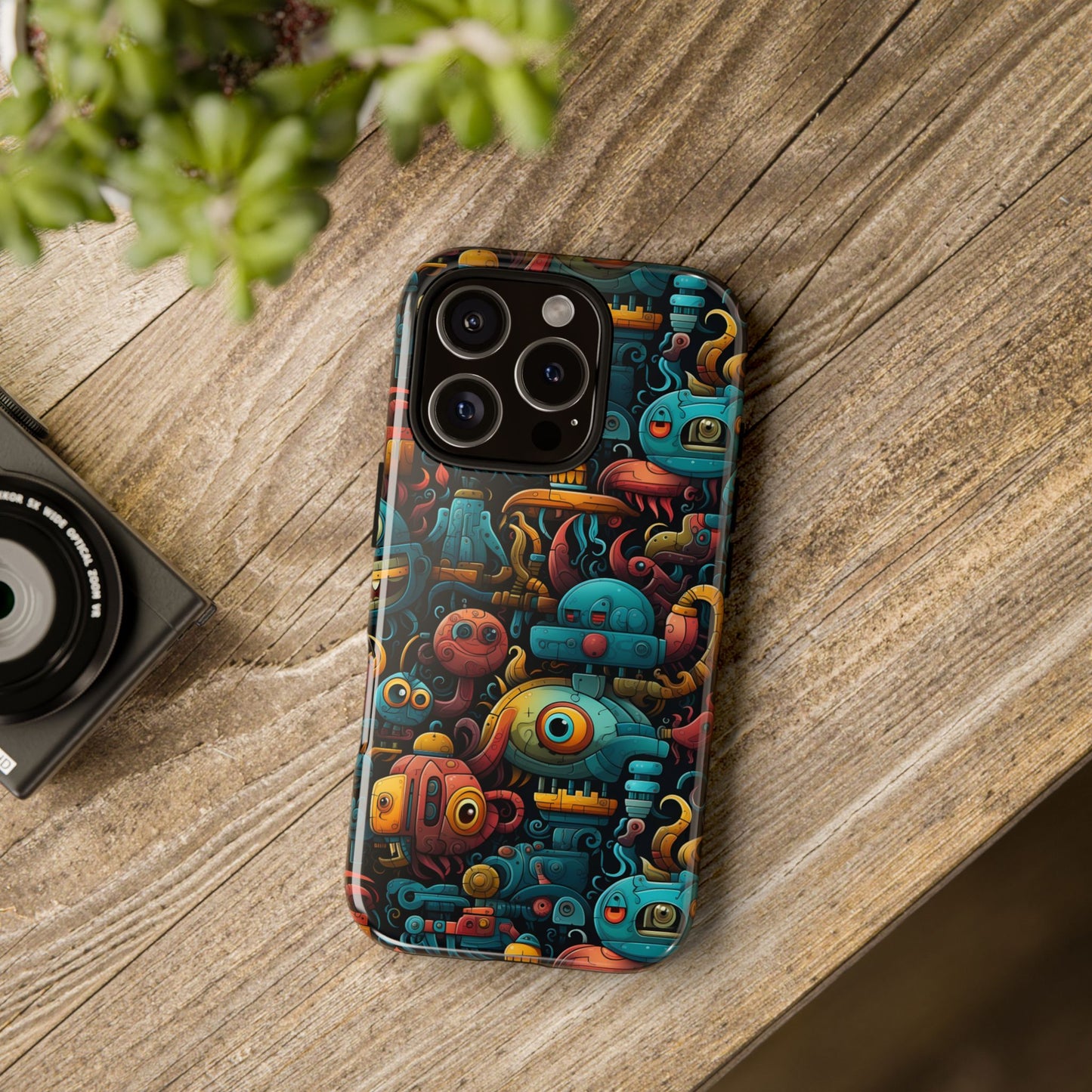 Whimsical Robots Tough Phone Case – Fantastical Mechanical Creatures Design for iPhone, Samsung Galaxy & Google Pixel