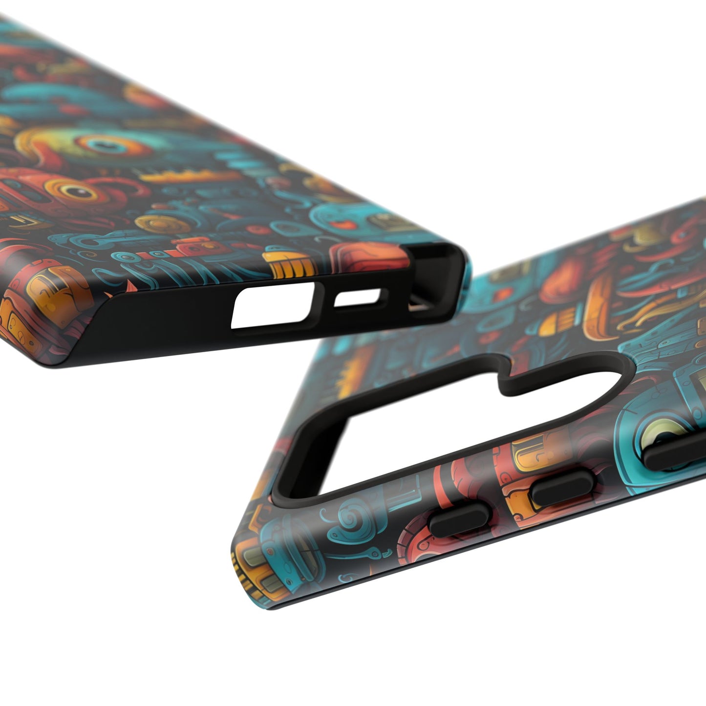 Whimsical Robots Tough Phone Case – Fantastical Mechanical Creatures Design for iPhone, Samsung Galaxy & Google Pixel