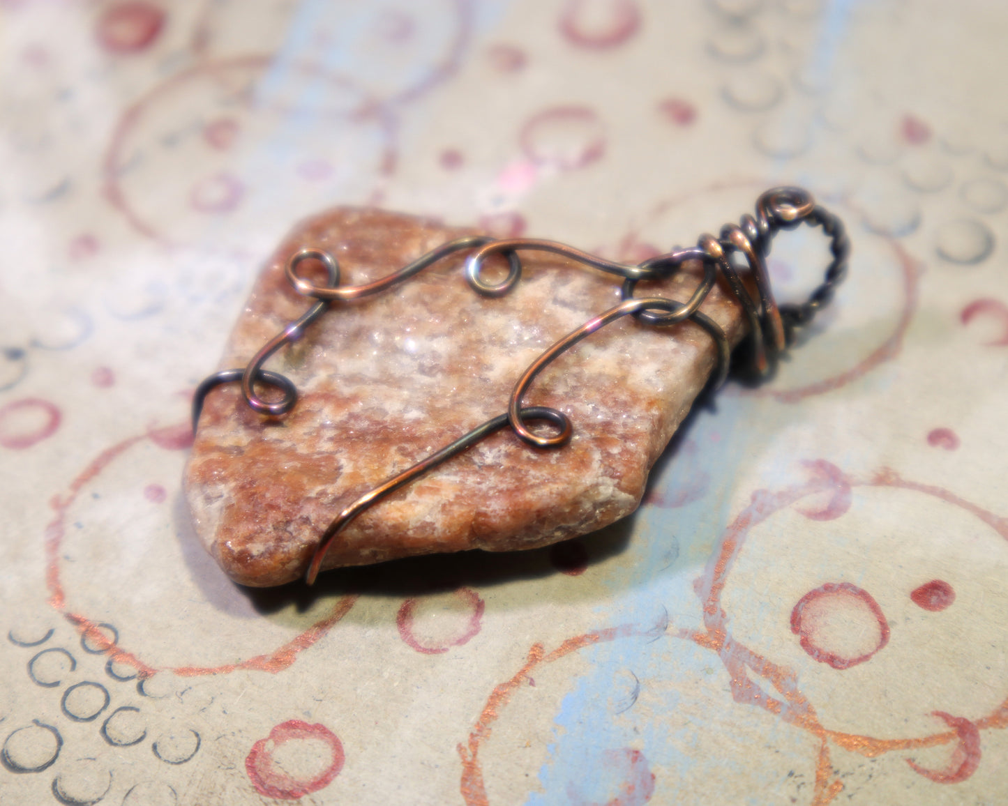 Rockhound pendant handcrafted from muscovite rich pegmatite specimen