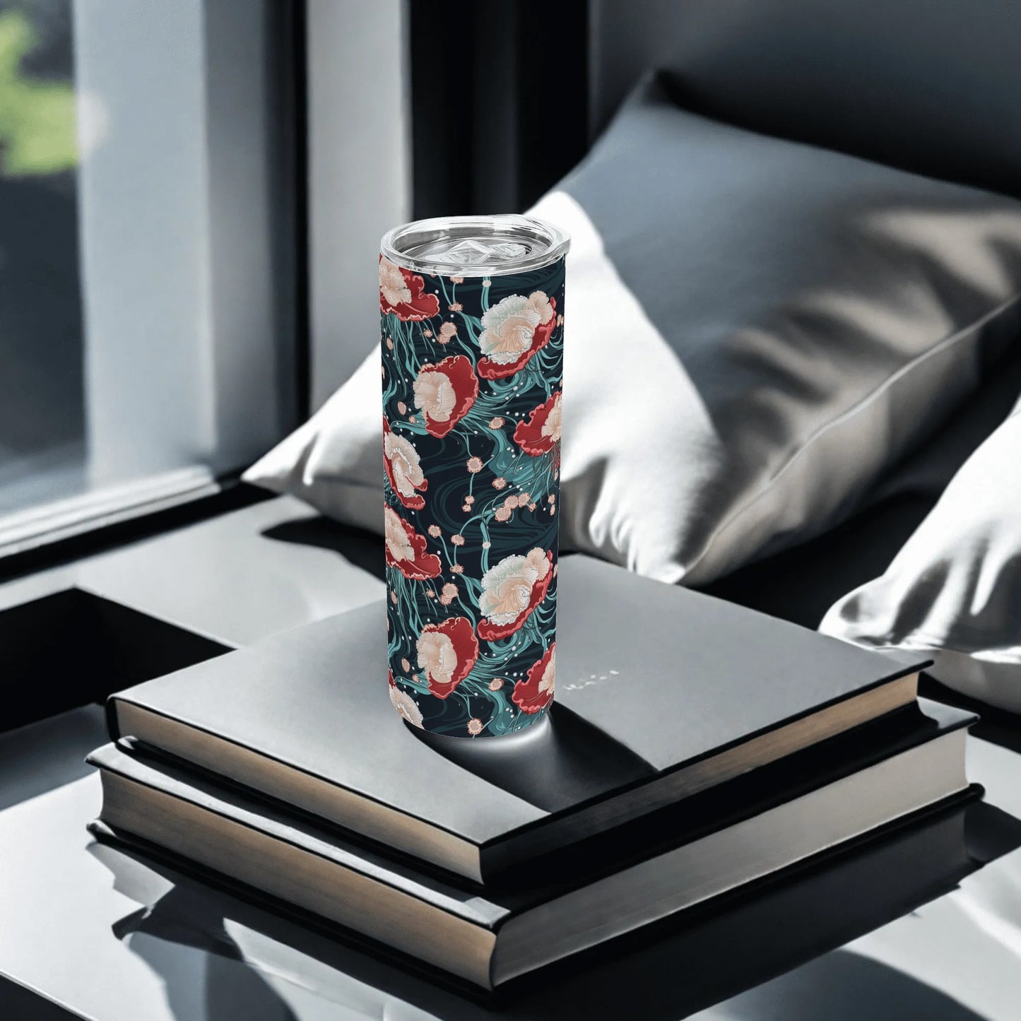Japanese style jellyfish insulated stainless steel tumbler