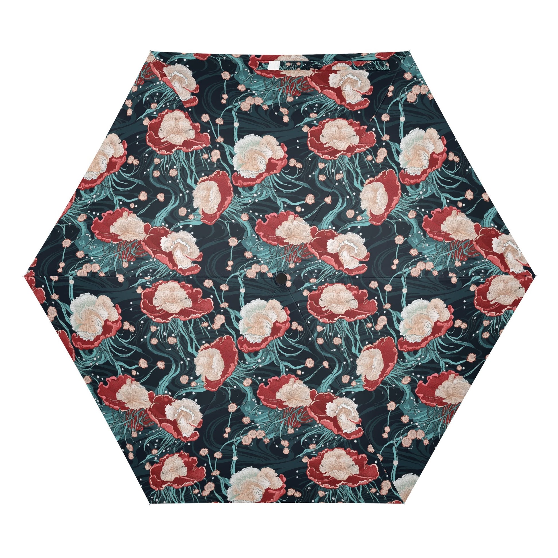 Ukiyo-e style jellyfish floral umbrella canopy design