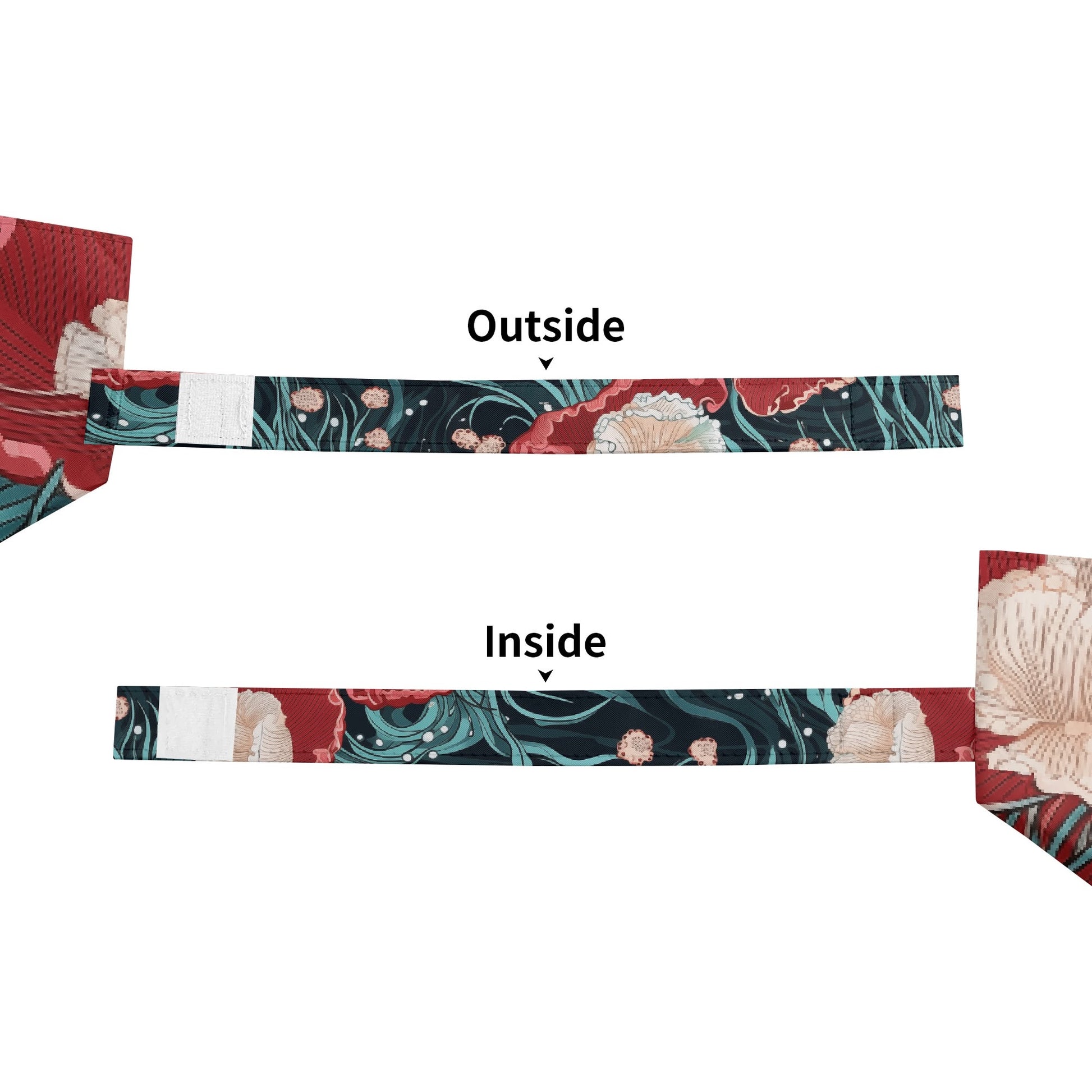 matching velcro straps for jellyfish floral umbrella with japanese art inspired pattern