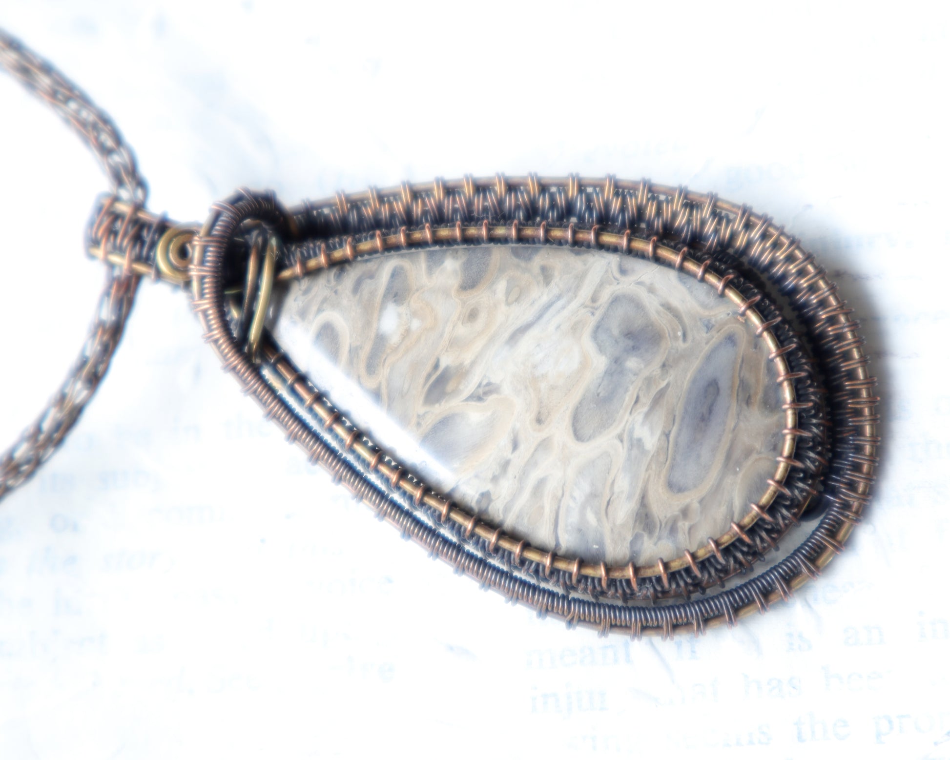 Artisan fossil jewelry pendant handmade in Washington State
