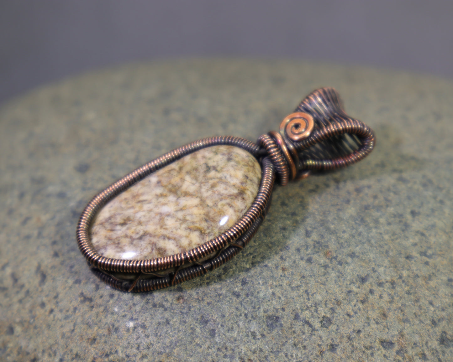 Natural earth tone jasper pendant collected in Westport Washington