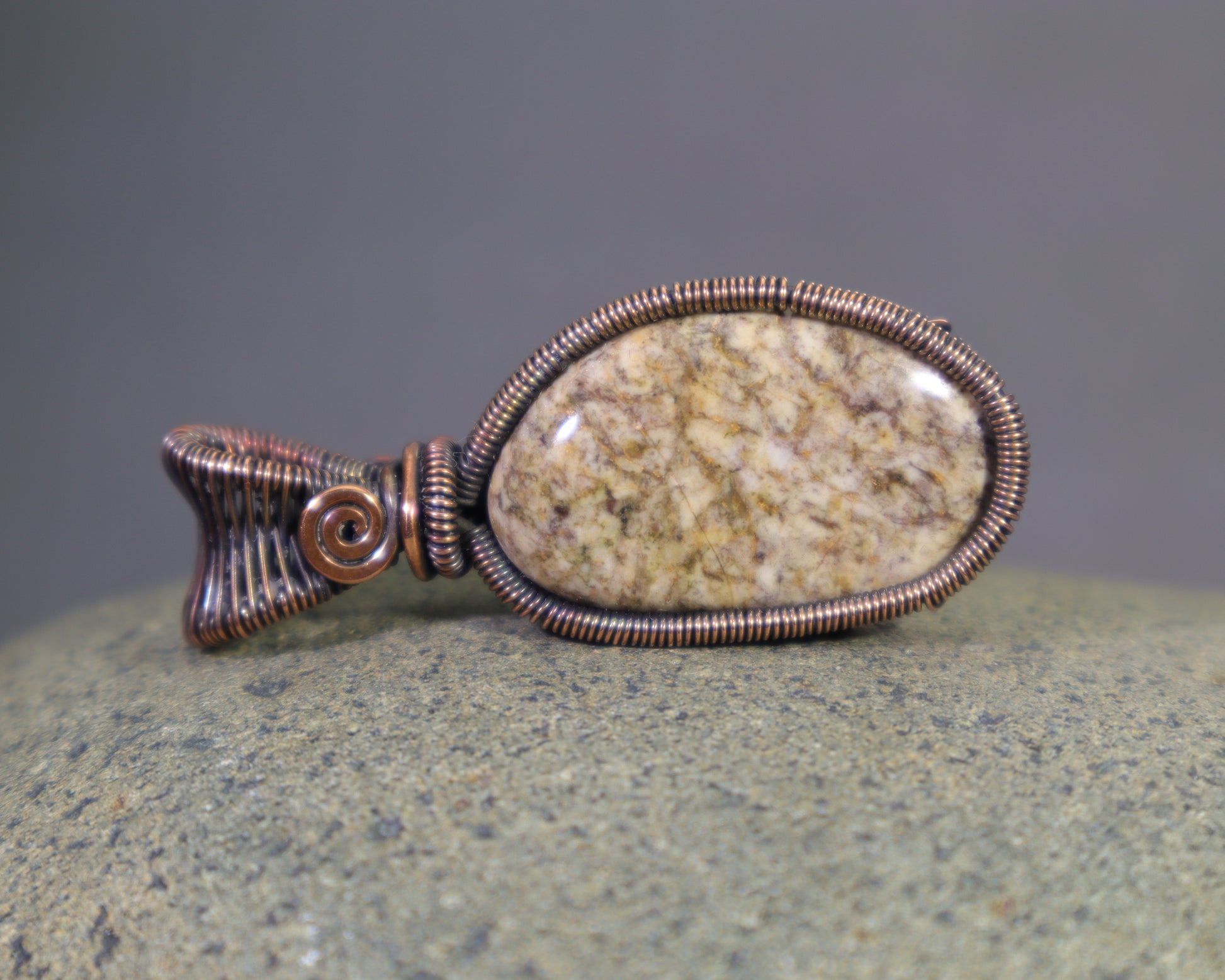 Beachcombed Washington jasper gemstone pendant necklace