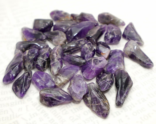 Dark purple tumbled amethyst crystals natural quartz stones
