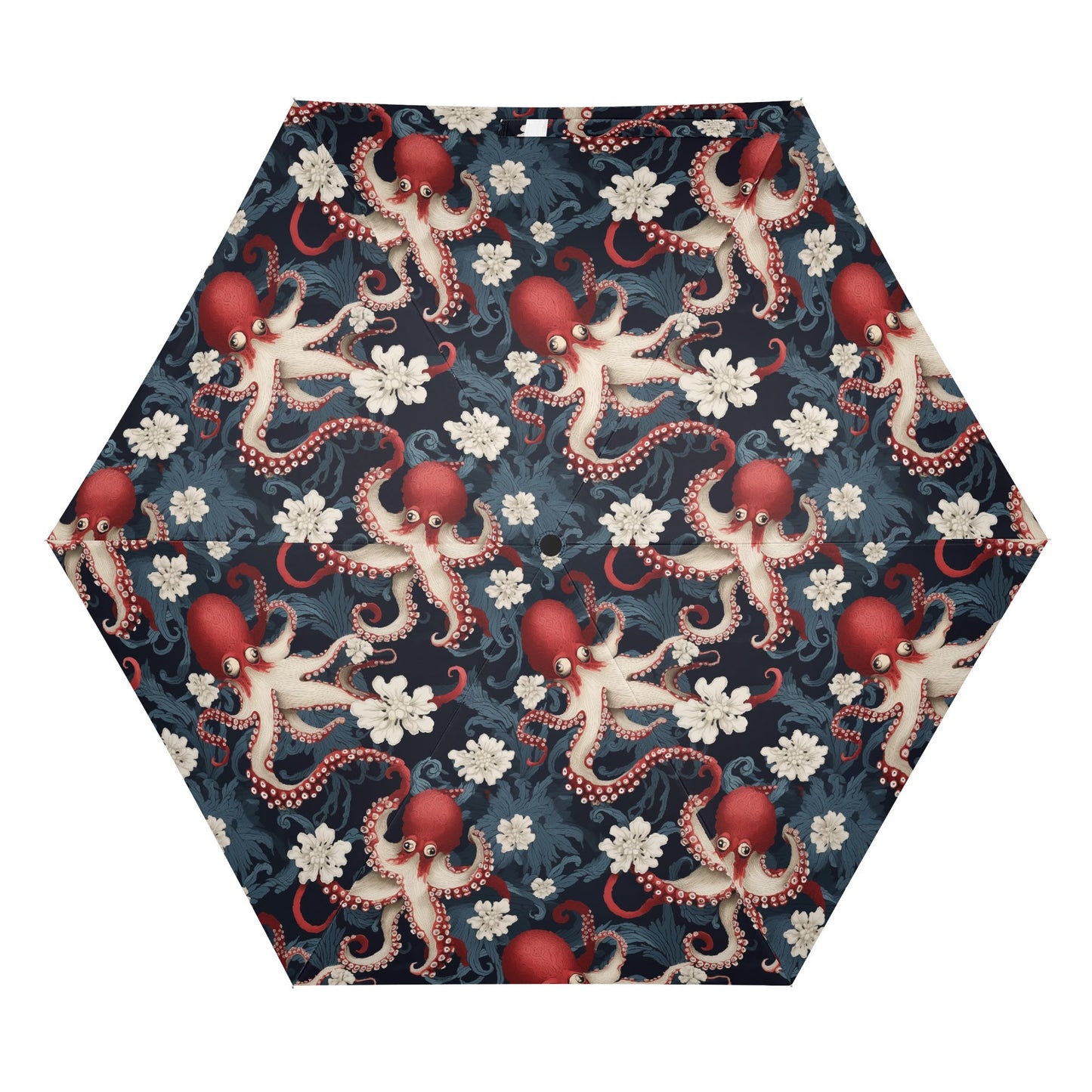 Octopus Automatic Open Umbrella – Nautical Ukiyo-e Floral Waterproof UV Protection Compact Umbrella