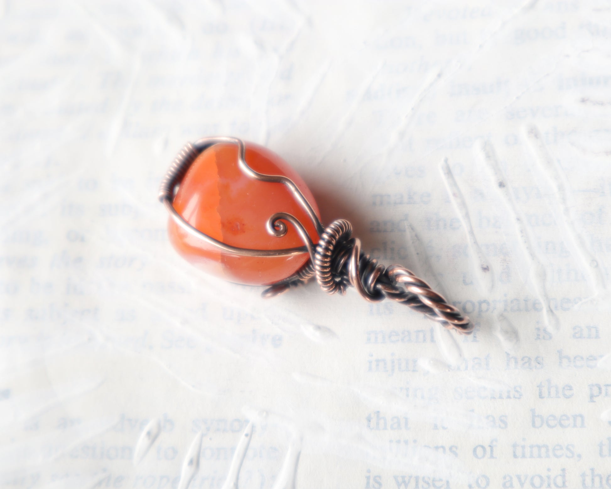 Boho copper jewelry featuring a natural carnelian cabochon